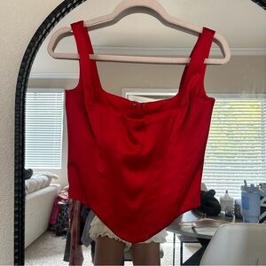 Elegant Red Women's Corset Crop Top Size Small